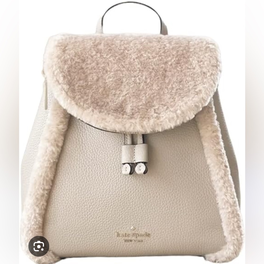 Small Leila pebbled leather with faux fur back pack!